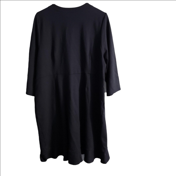 J.Jill Ponte Knit Ruffled navy blue dress XLP Faux Wrap - Picture 4 of 7